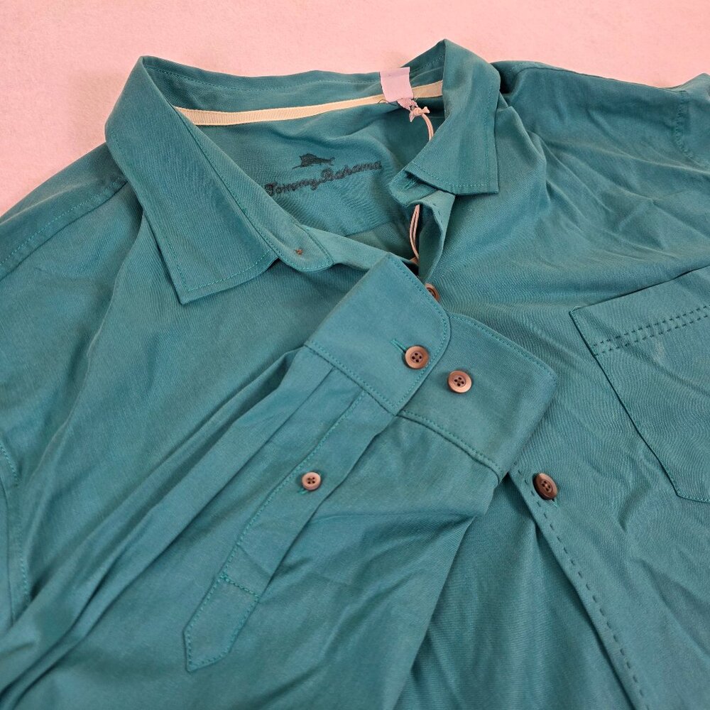 Tommy Bahama Teal Long Sleeve Button Shirt XXXL New With Tags